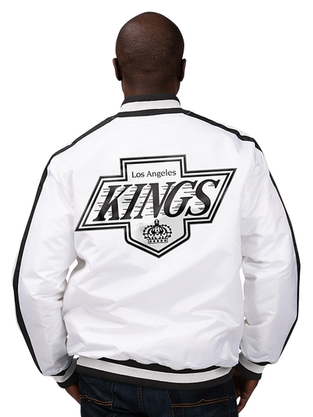 【新品】KING VARSITY JACKET Lサイズ LA Kings Varsity Button Down Satin Jacket - White/Black – TEAM LA