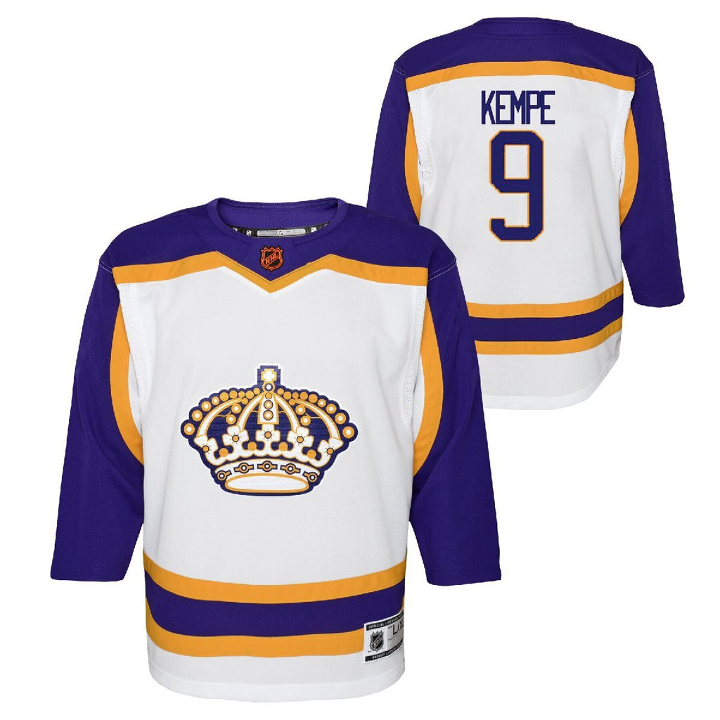 Authentic Los Angeles Kings Jersey yellow purple retro Reebok Mens 46 LA  Kings